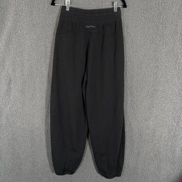 Lululemon Relaxed Fit French Terry Jogger Pants - Women's Size 6 - Black - Picture 2 of 5